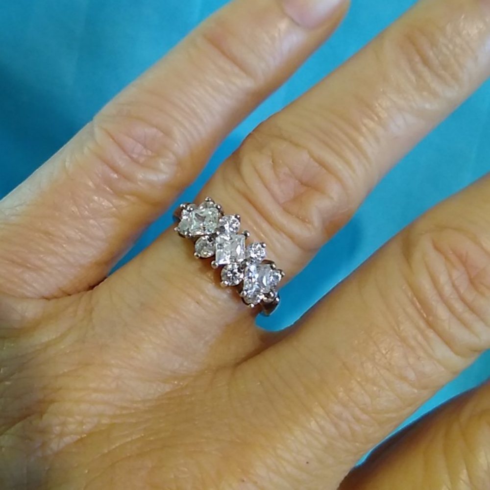 Sterling Silver Dancing 'Diamonds' Ring - image 4